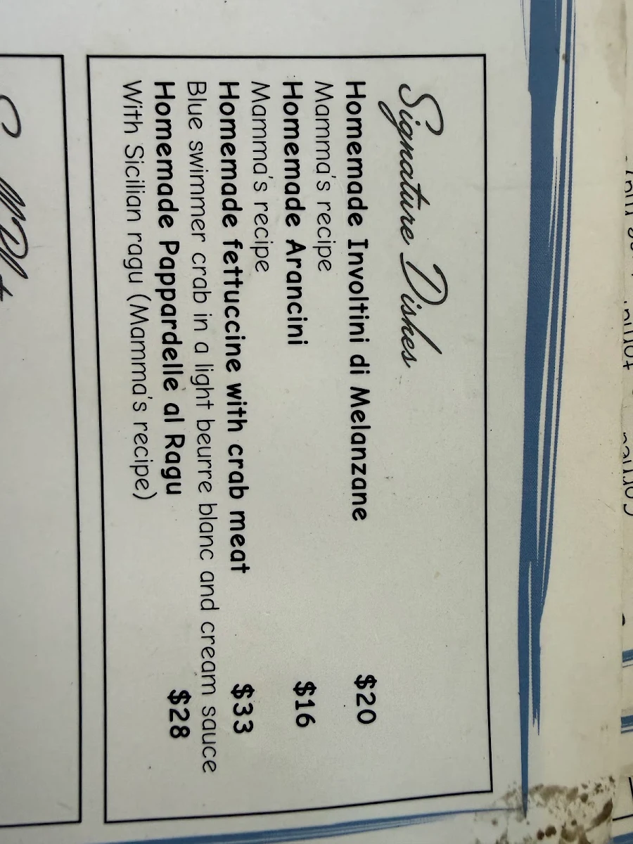 Menu, Piccola baia