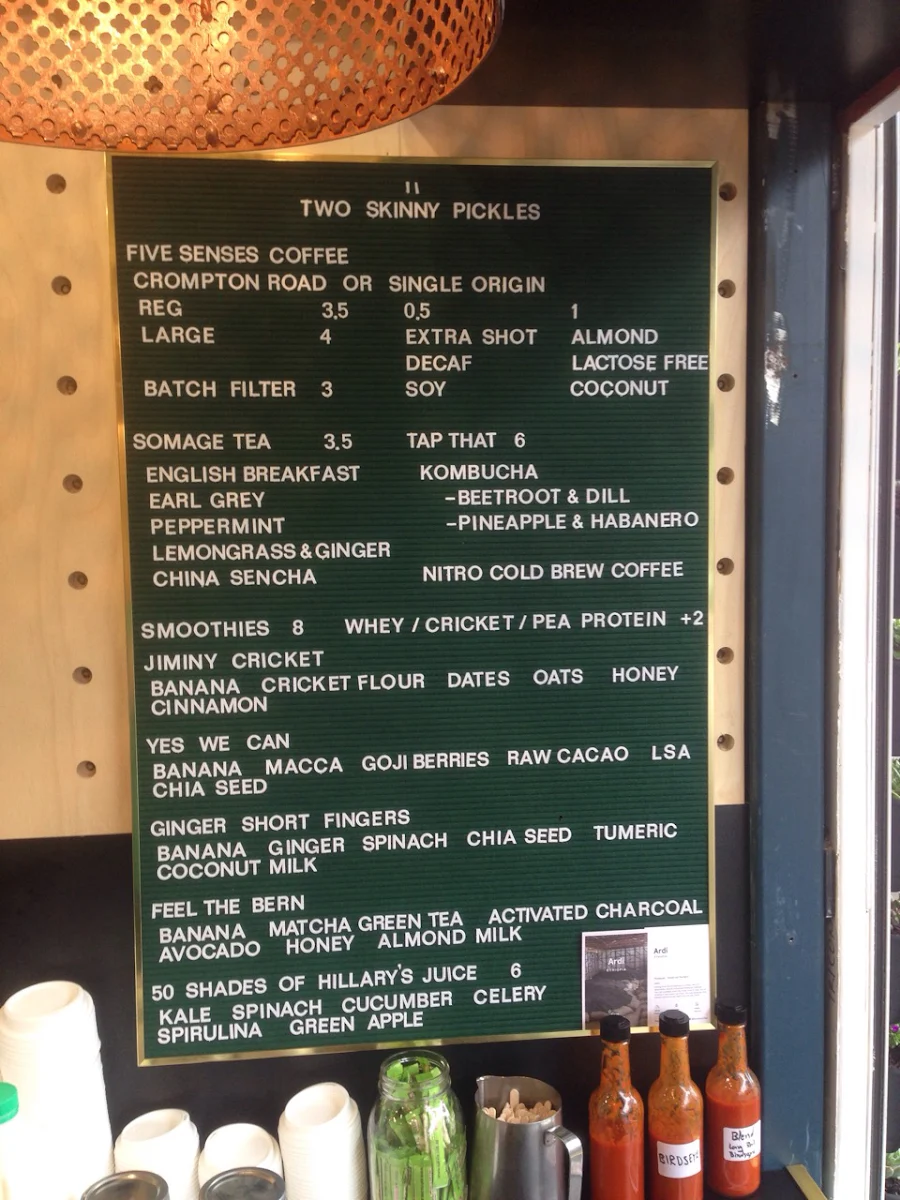 Menu, Two Skinny Pickles