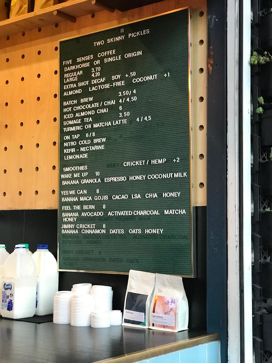 Menu, Two Skinny Pickles