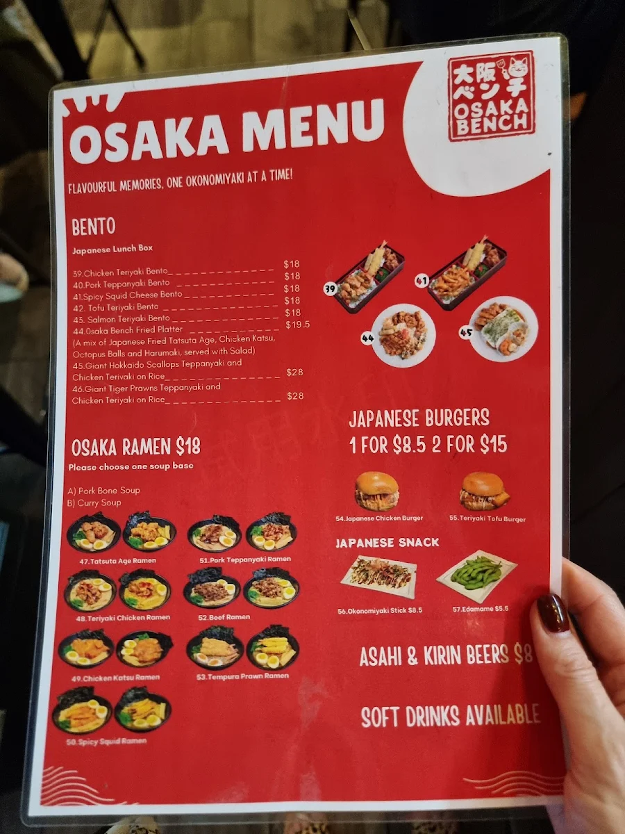 Menu, Osaka Bench