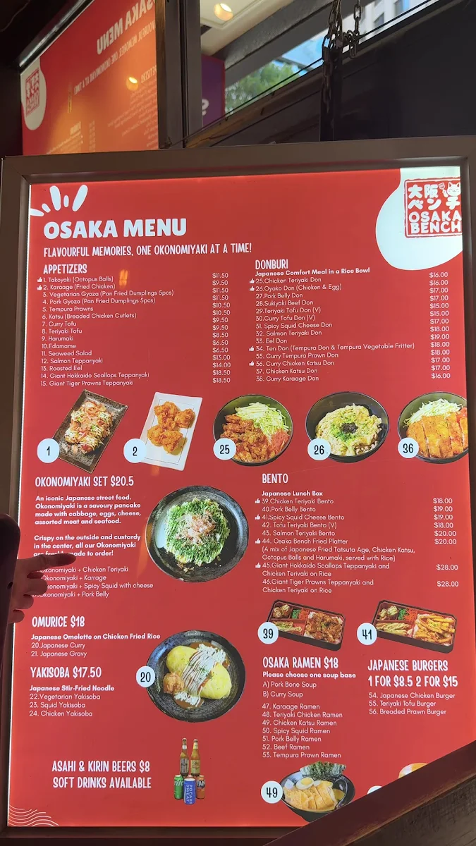 Menu, Osaka Bench