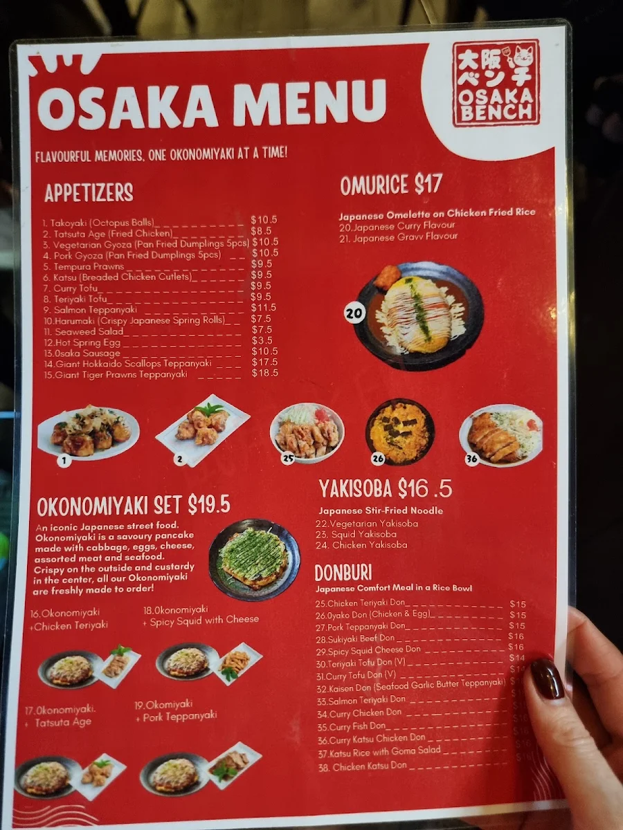Menu, Osaka Bench
