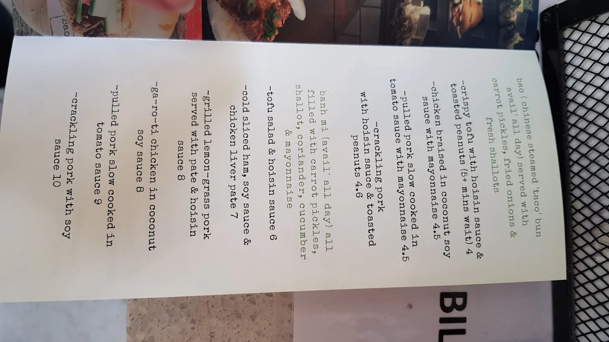 Menu, Cafe 747