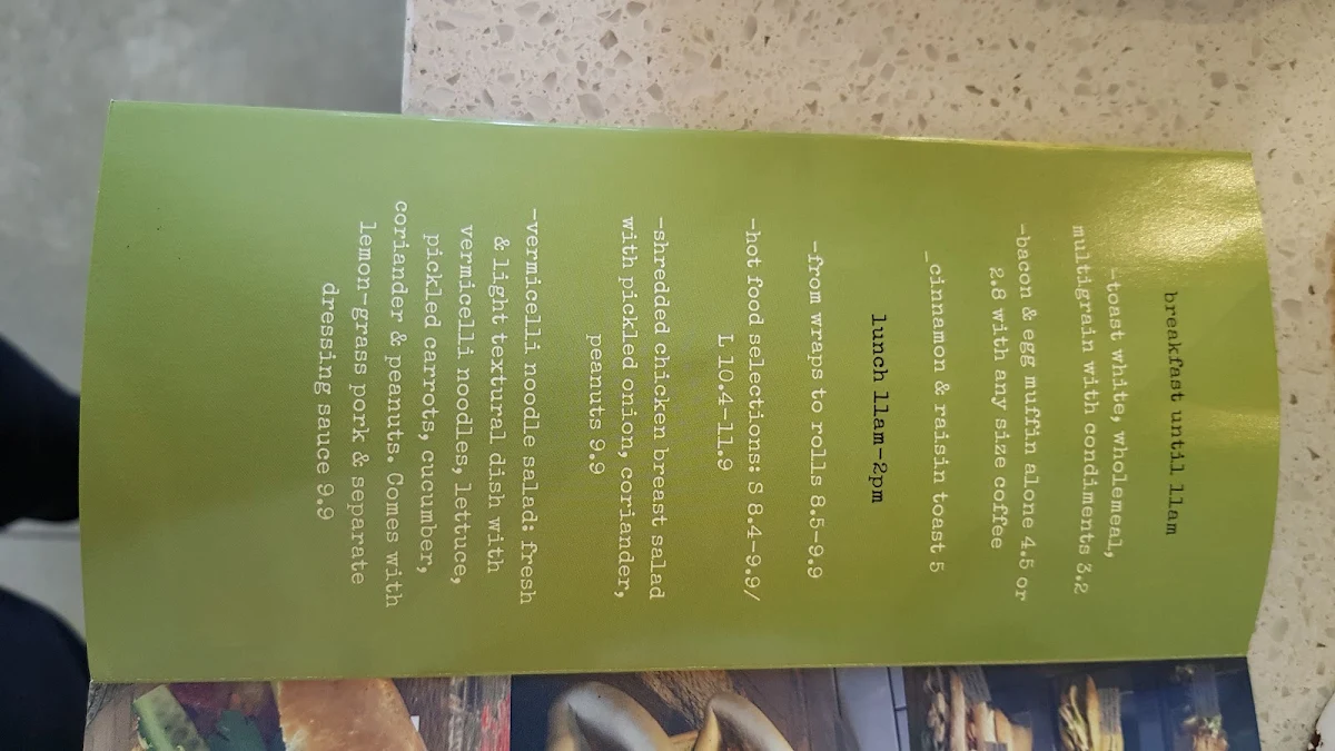 Menu, Cafe 747