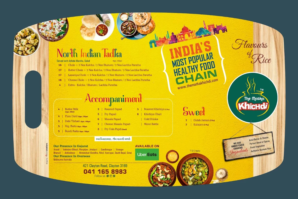 Menu, The Matka Khichdi