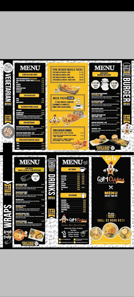 Menu, Gym Chicken