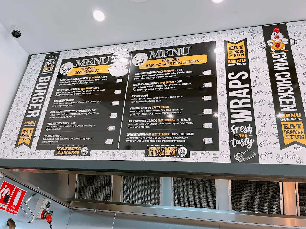 Menu, Gym Chicken
