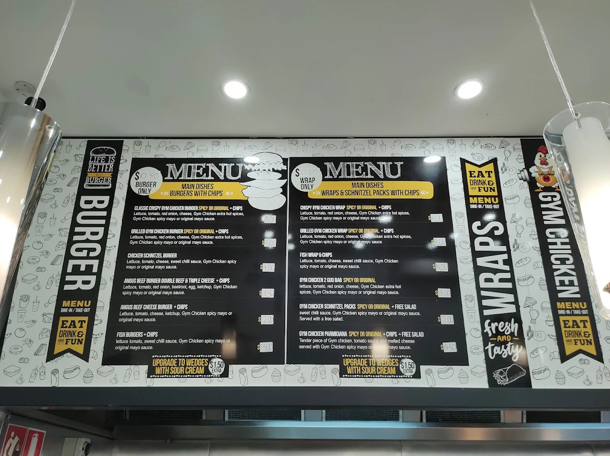 Menu, Gym Chicken