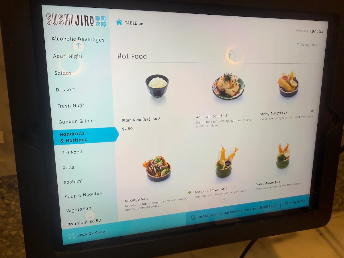 Menu, Sushi Jiro Werribee