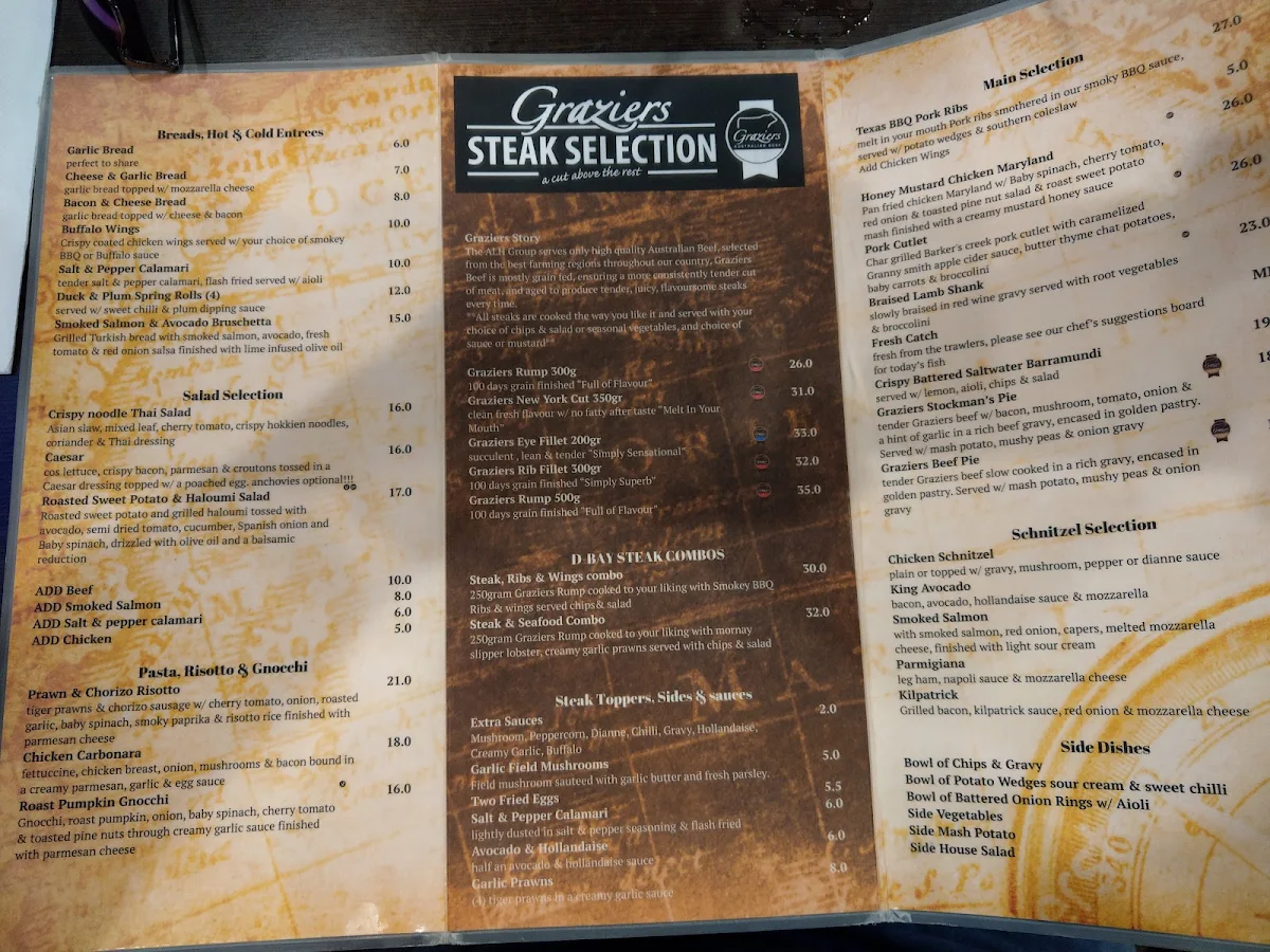 Menu, Deception Bay Tavern