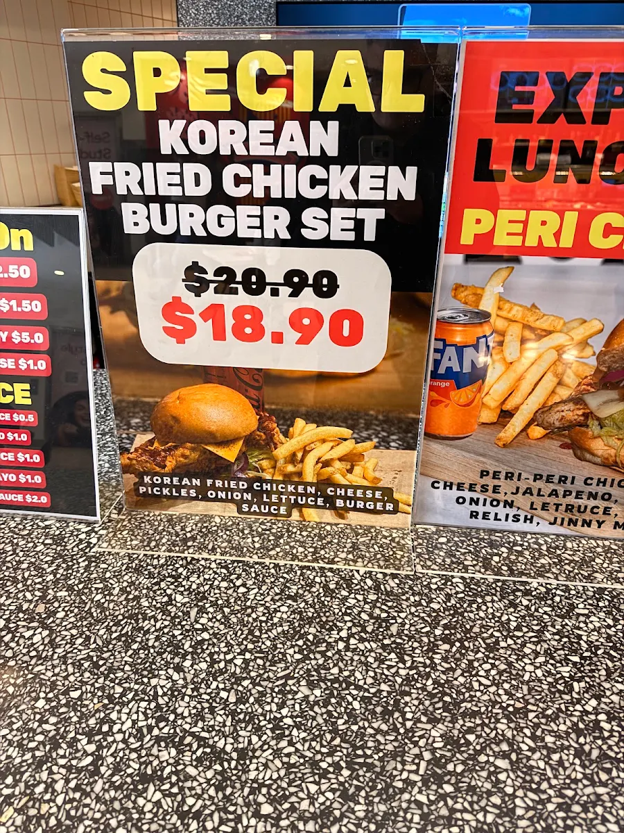 Menu, Jinny Burger North Sydney
