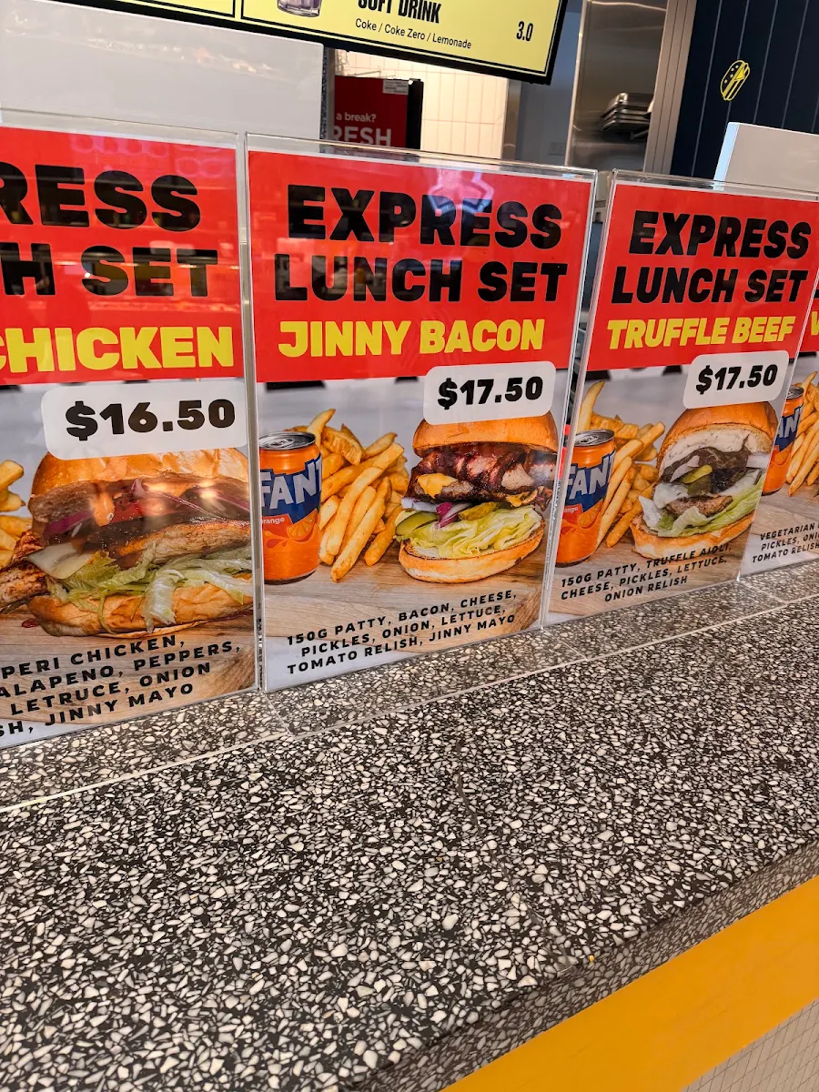 Menu, Jinny Burger North Sydney
