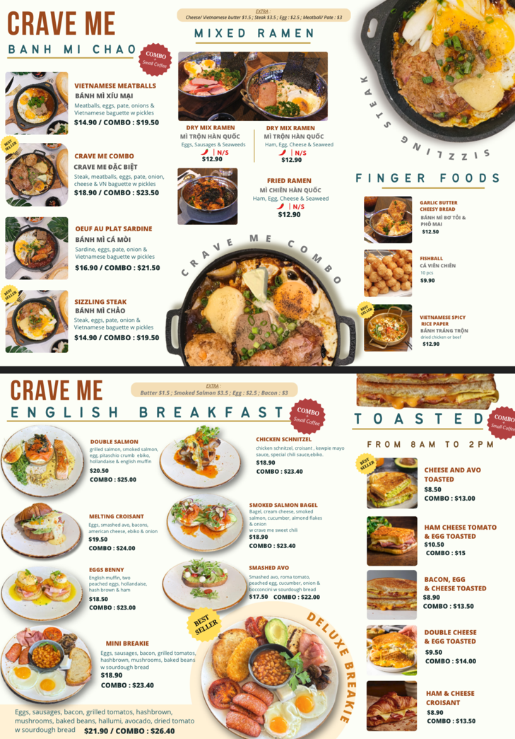 Menu, Crave Me