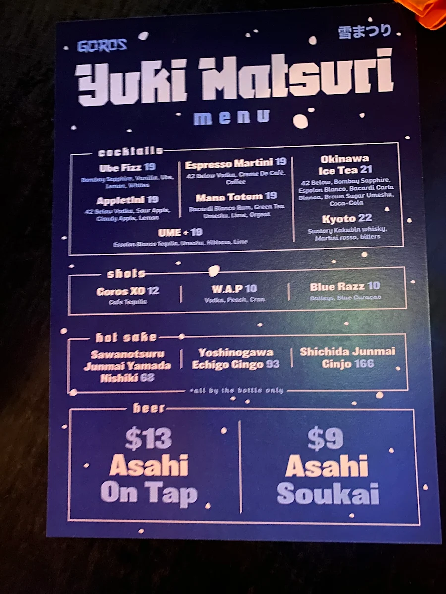 Menu, Goros