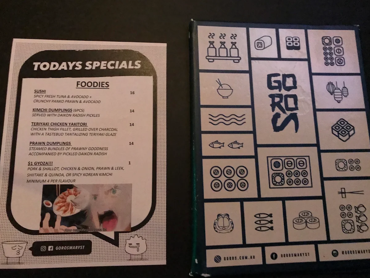 Menu, Goros
