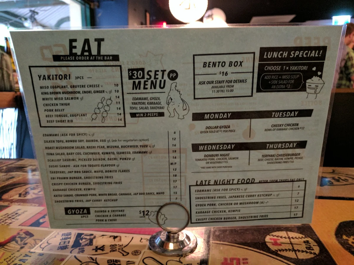 Menu, Goros