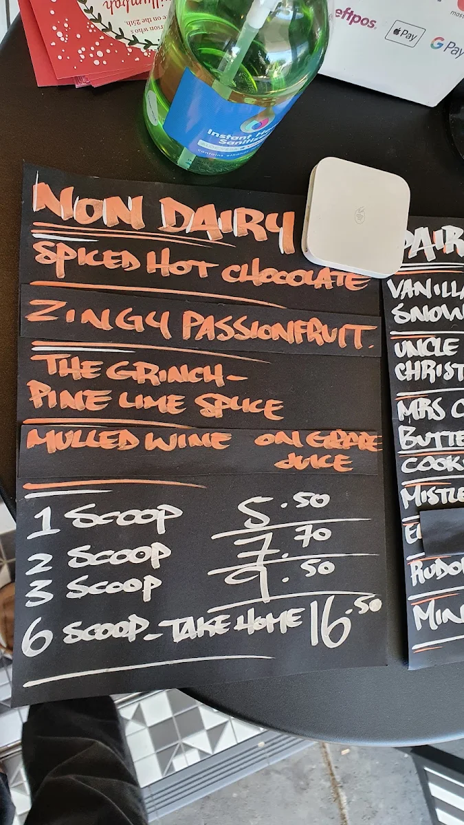 Menu, Gelato & Co. Award winning gelato