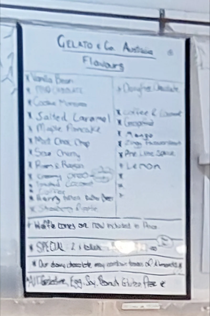 Menu, Gelato & Co. Award winning gelato