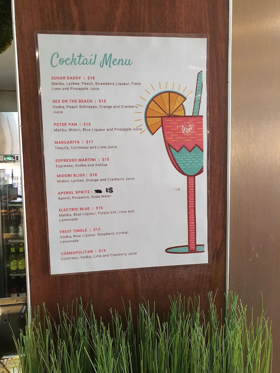 Menu, Ocean Beach Hotel