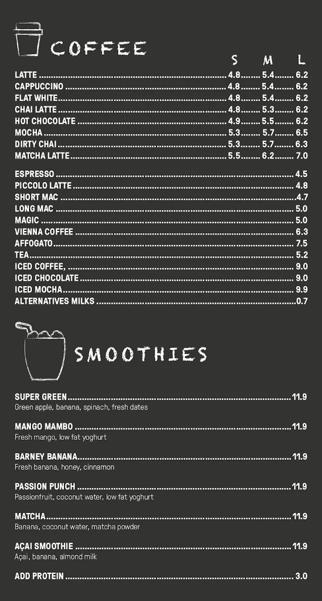 Menu, Elley’s Eatery