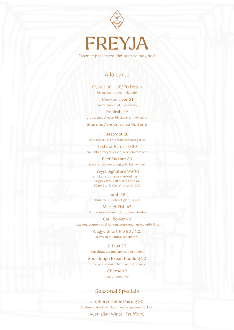 Menu, Freyja