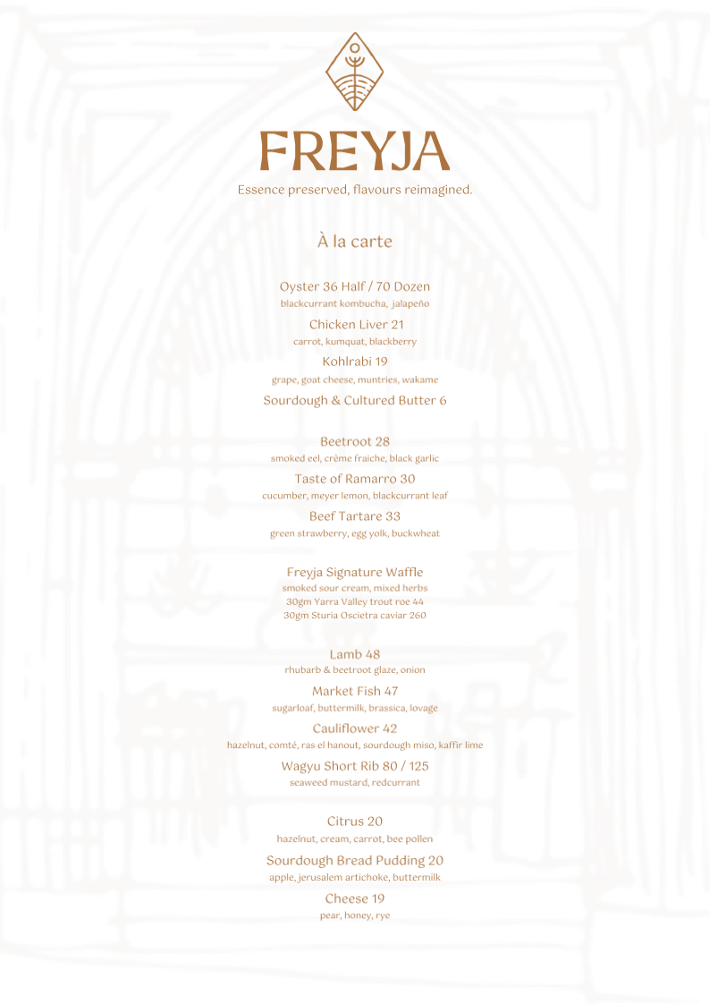 Menu, Freyja
