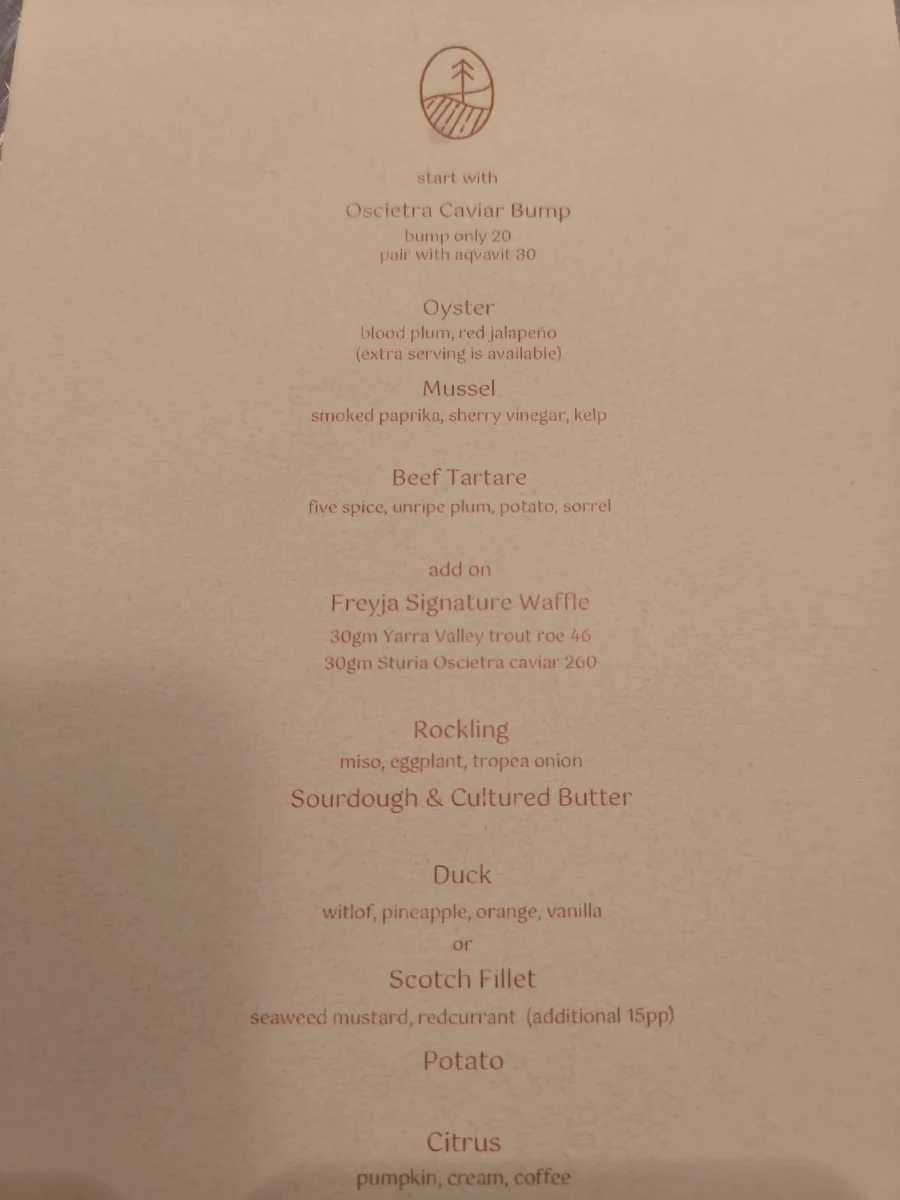 Menu, Freyja