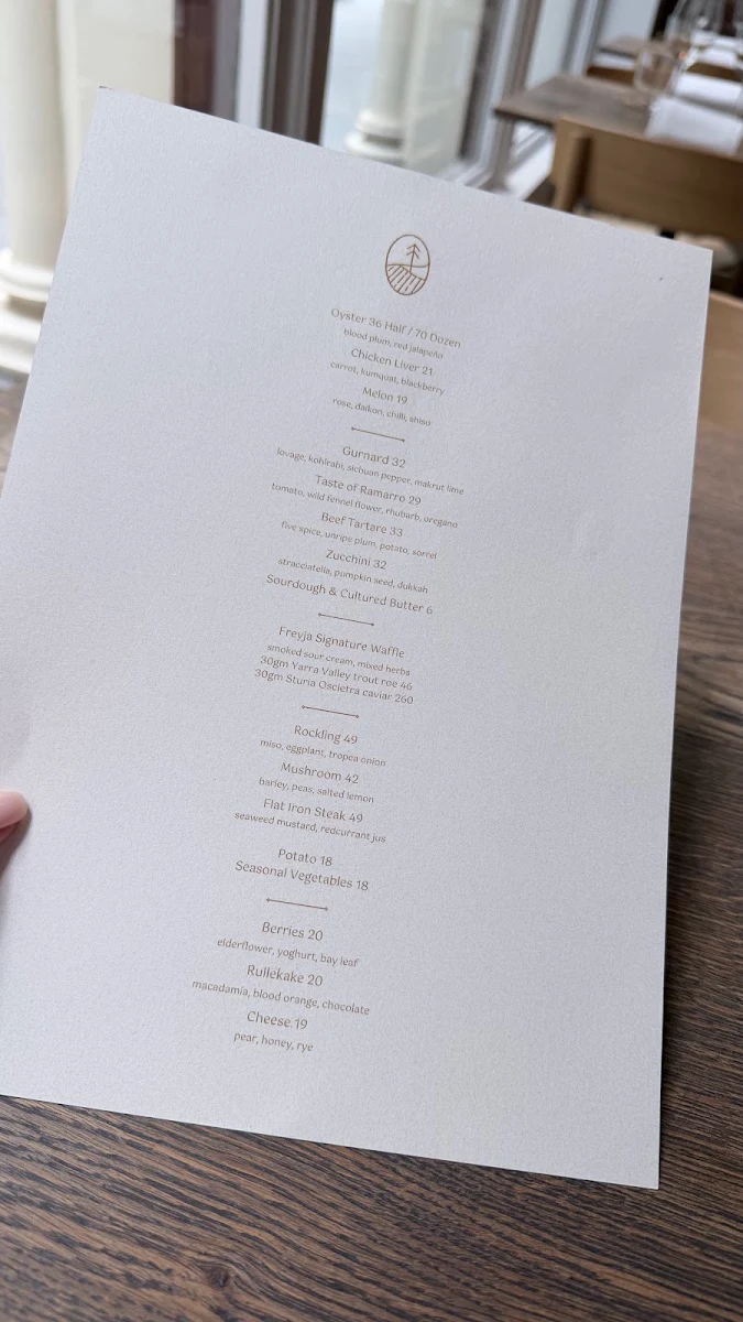 Menu, Freyja