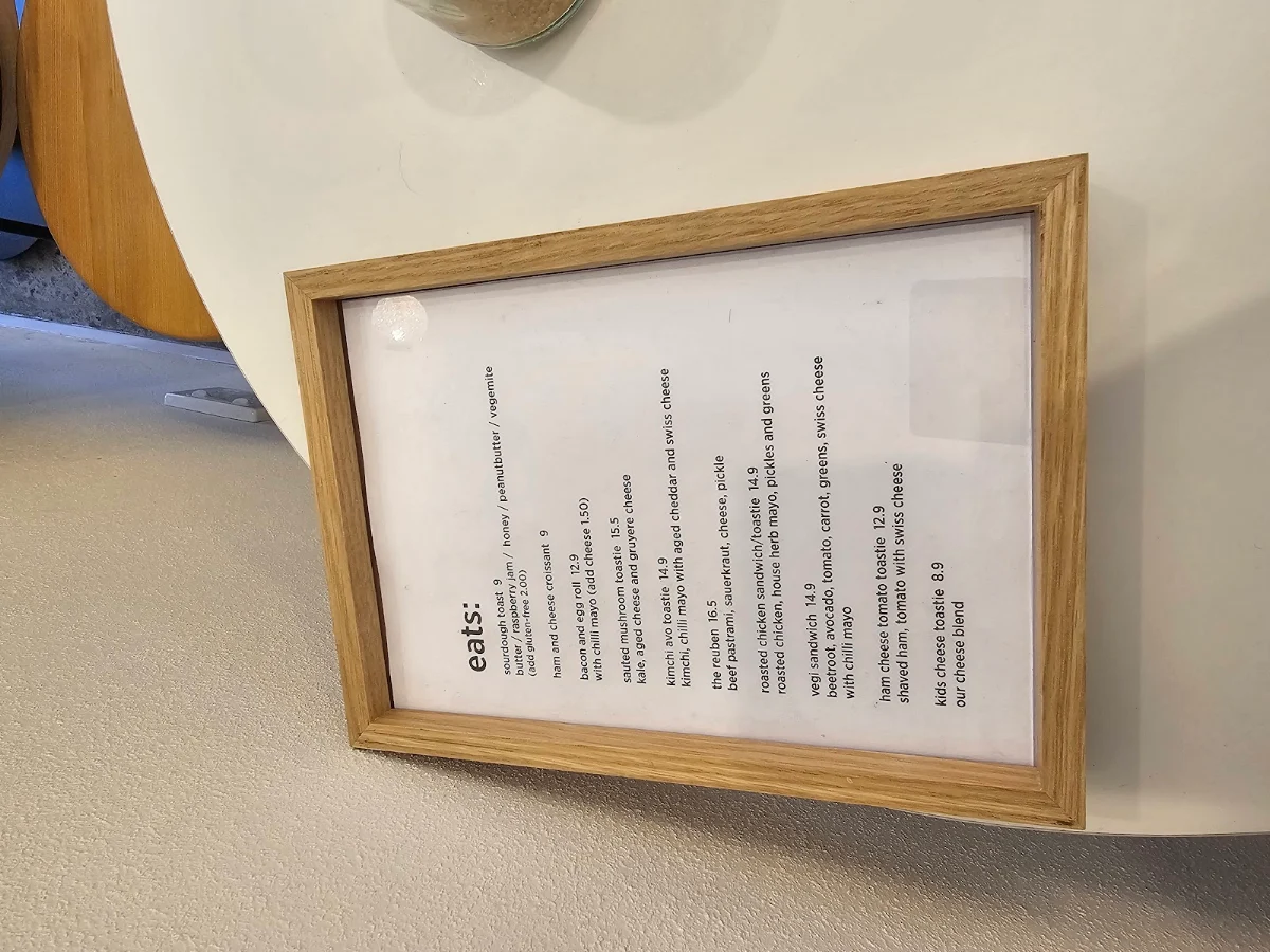 Menu, Heart Coffee
