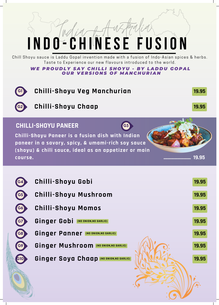 Menu, Laddu Gopal Pure Vegetarian Restaurant