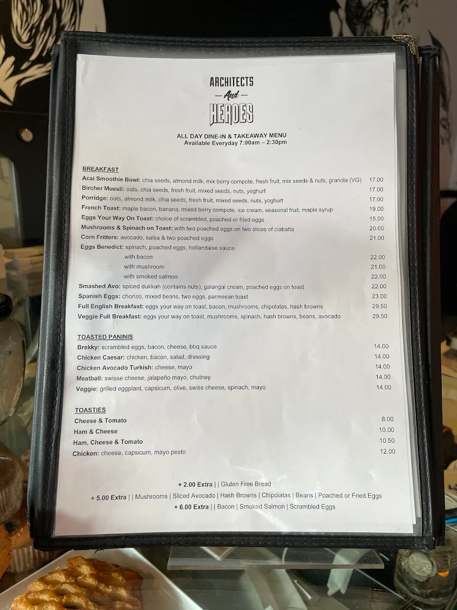 Menu, Architects and Heroes