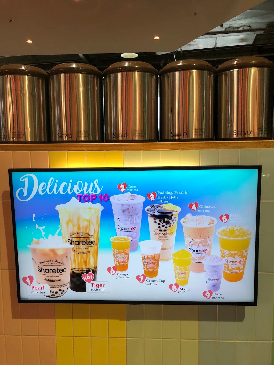 Menu, Sharetea Homebush