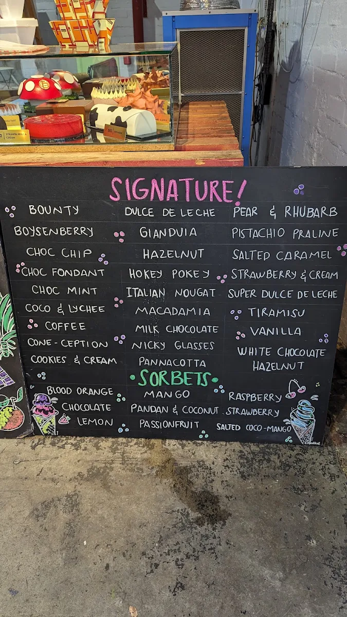 Menu, Gelato Messina Brunswick East
