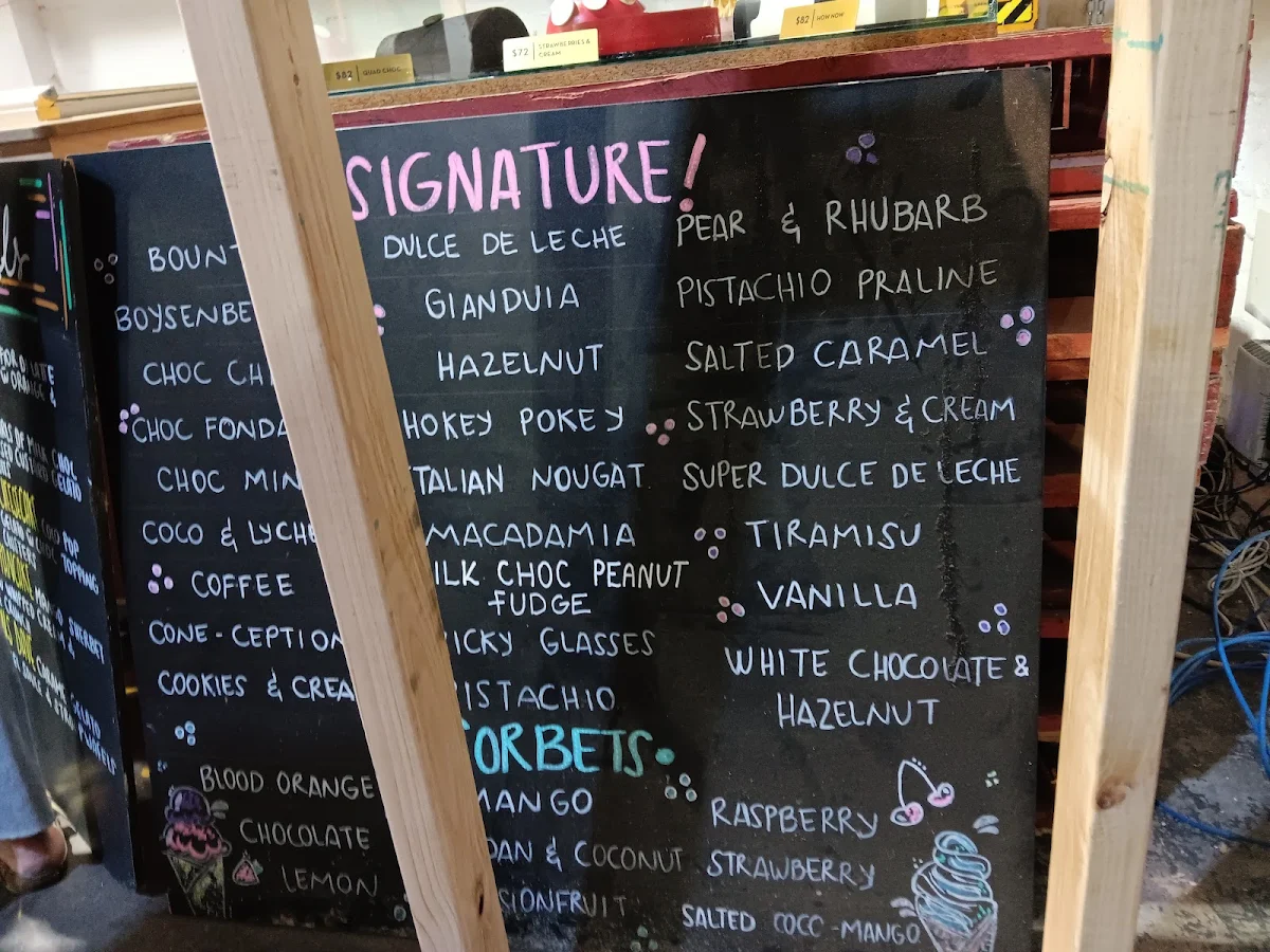Menu, Gelato Messina Brunswick East