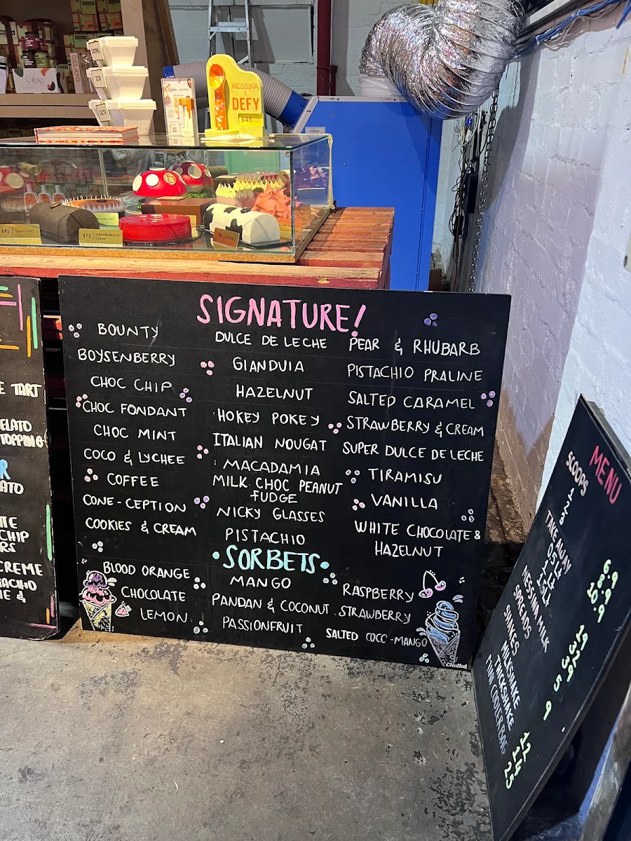 Menu, Gelato Messina Brunswick East