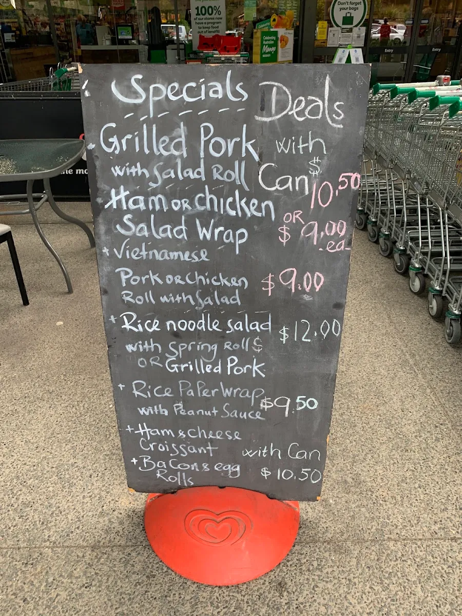 Menu, East & West Cafe