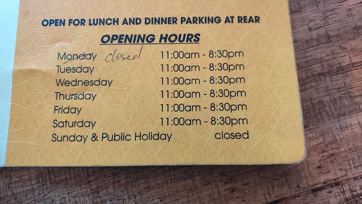Menu, Saigon Cafe