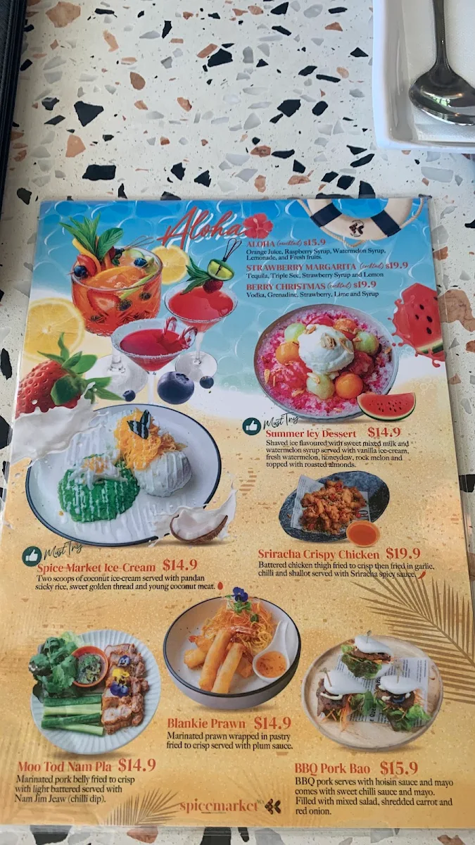 Menu, Spice Market - Karrinyup