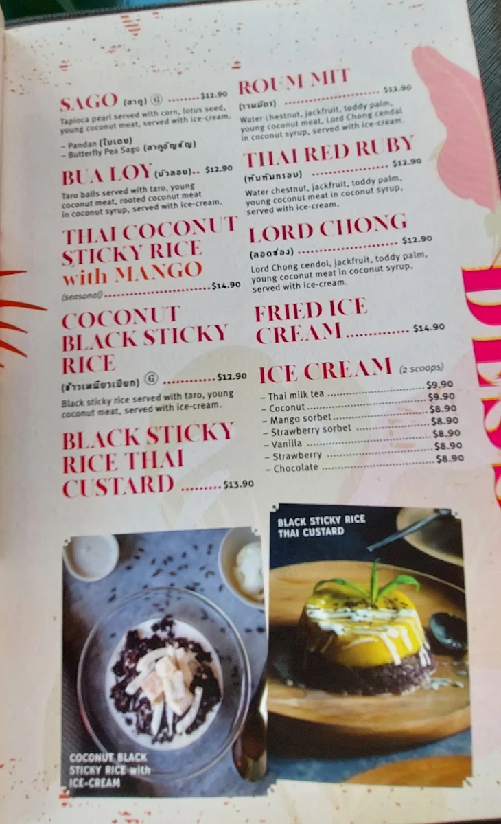 Menu, Spice Market - Karrinyup