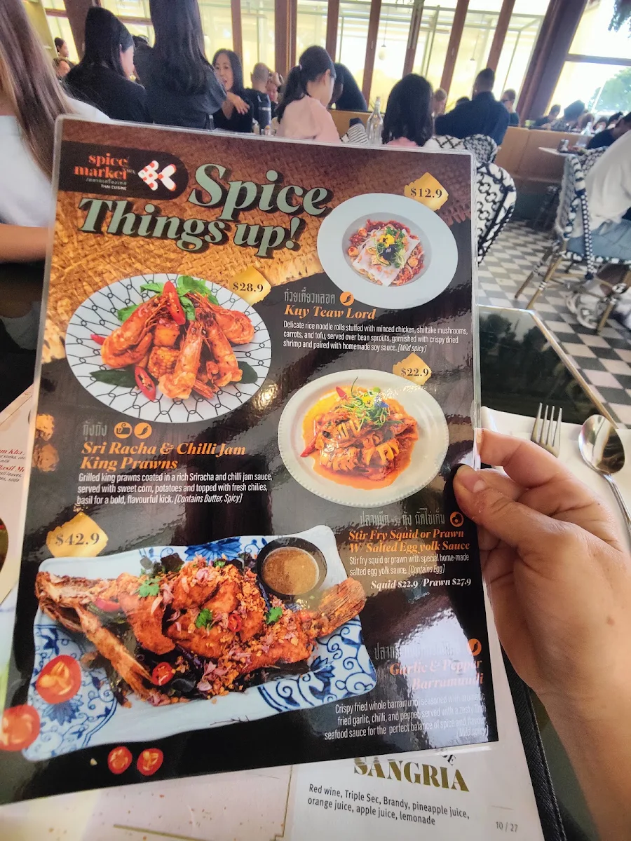 Menu, Spice Market - Karrinyup