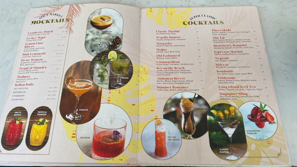 Menu, Spice Market - Karrinyup