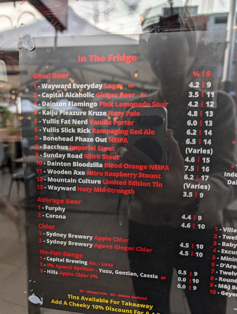 Menu, Plan B Burgers & Booze