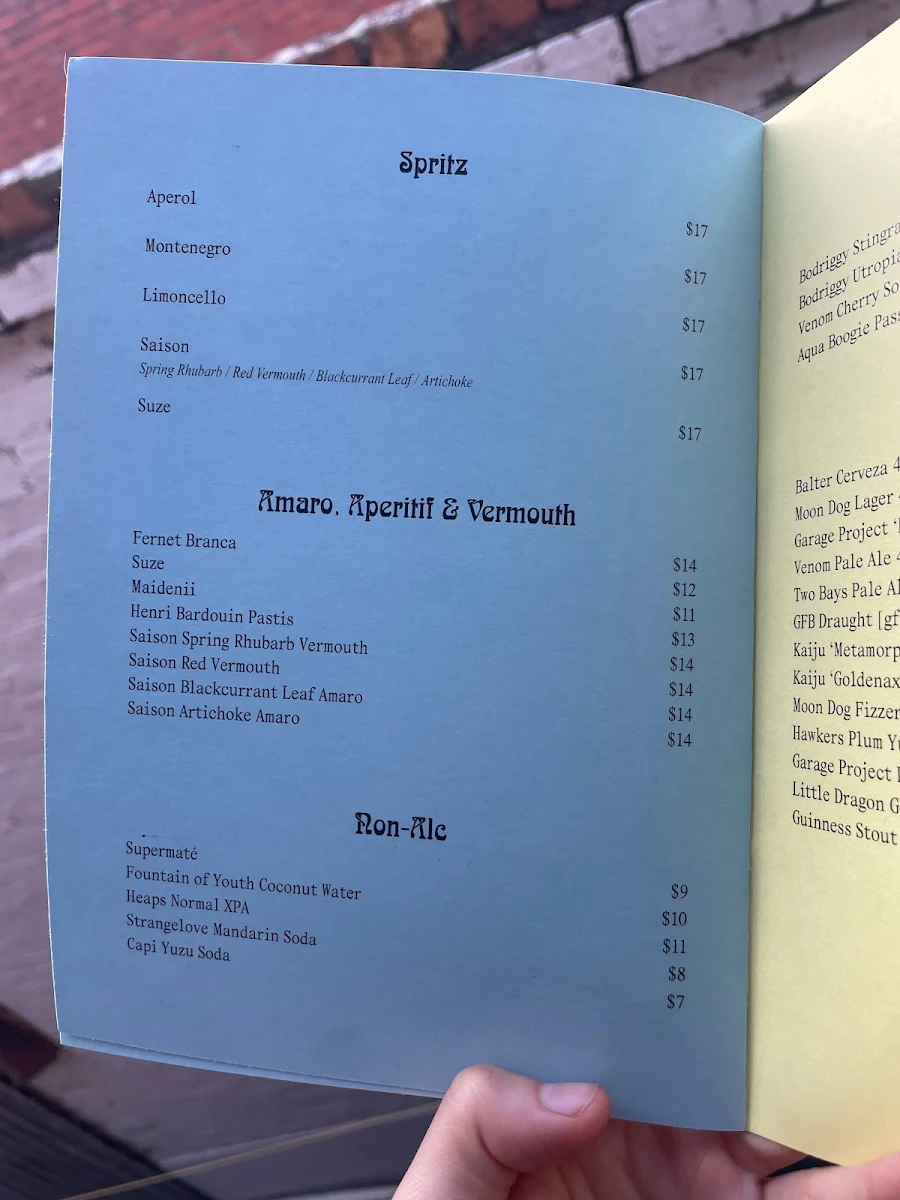 Menu, Misc Rooftop