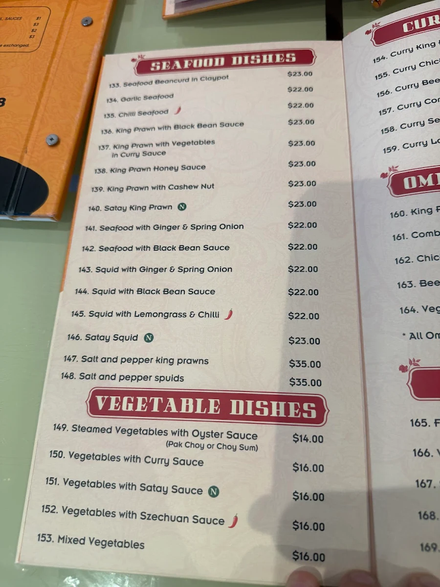 Menu, Tra Vinh Girrawheen Vietnamese Restaurant