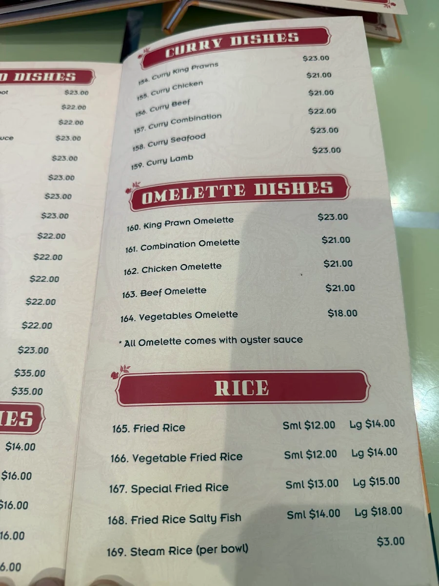 Menu, Tra Vinh Girrawheen Vietnamese Restaurant