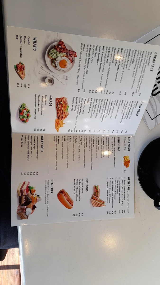 Menu, St Georges Bakehouse Arndale