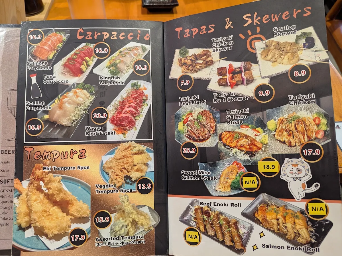 Menu, Matsuki Izakaya