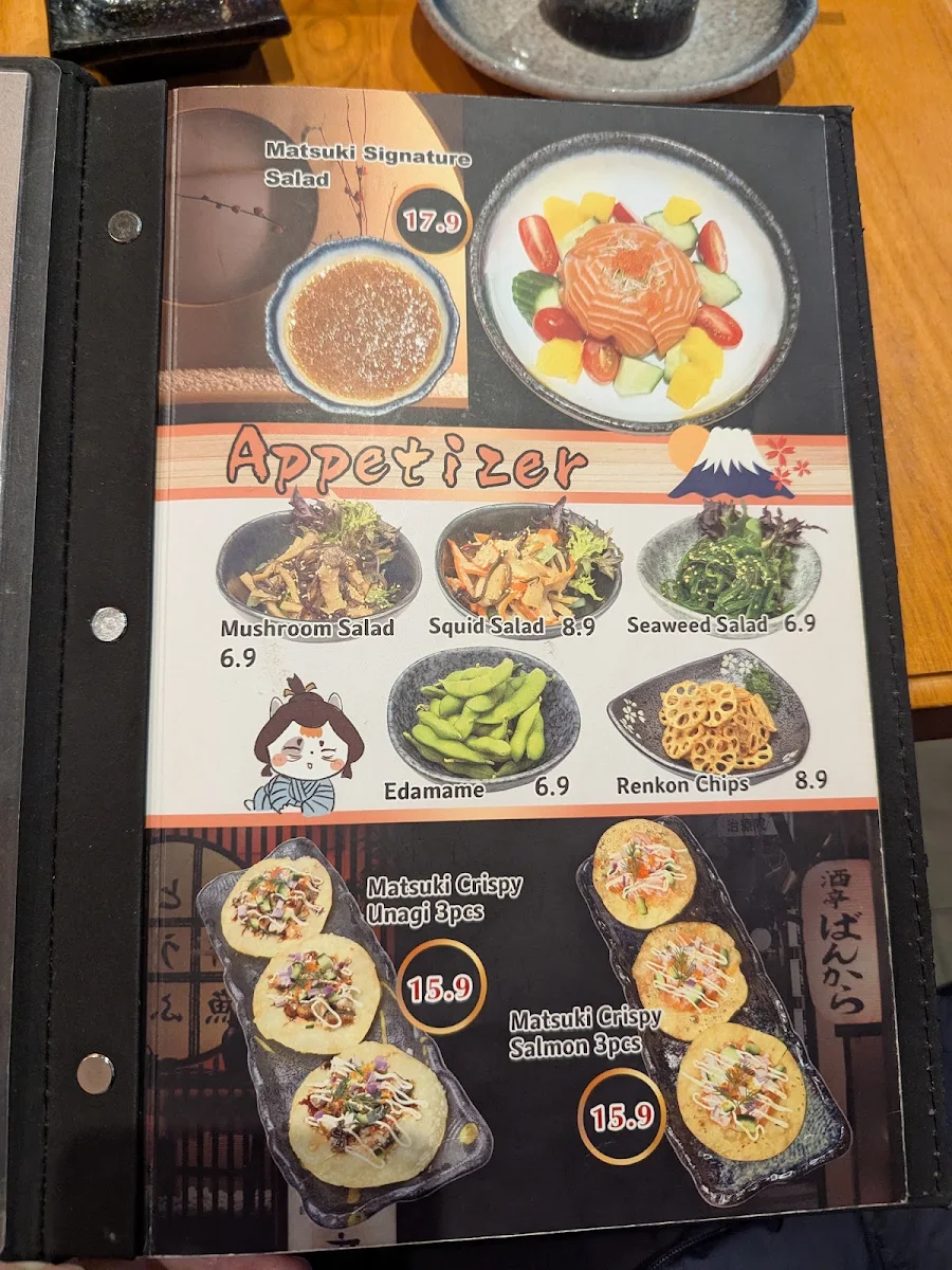 Menu, Matsuki Izakaya