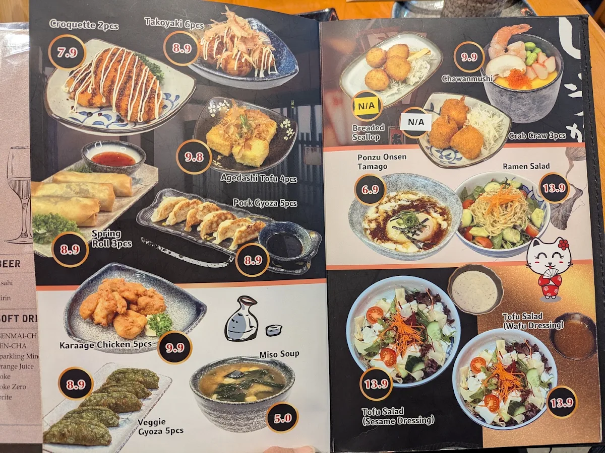 Menu, Matsuki Izakaya