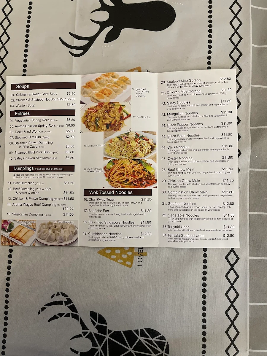 Menu, Hogan Noodle Dumpling